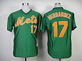 New York Mets #17 Hernandez 1985 Mitchell And Ness Throwback Green Pullover Stitched MLB Jersey Sanguo,baseball caps,new era cap wholesale,wholesale hats